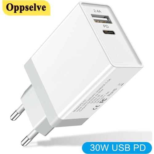 2 Ports Type C USB Chager For iPhone 12/12 Mini 12 Pro/12 Pro Max X XR XS MAX 30W 5V Quick Charger For Samsung Xiaomi Huawei