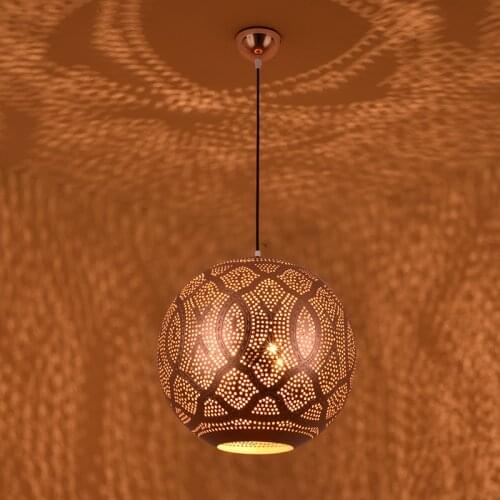 Arabian style Iron Chandelier Xinjiang Hui Hotel lighting man coffee hollowed out round Islamic restaurant lamp