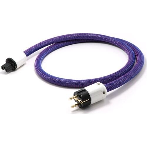 1 piece Hifi audio OCC 4 square Power Cord Cable hifi Audiophile Power Cord AC EU Power plug Cord POWER line with EU plug