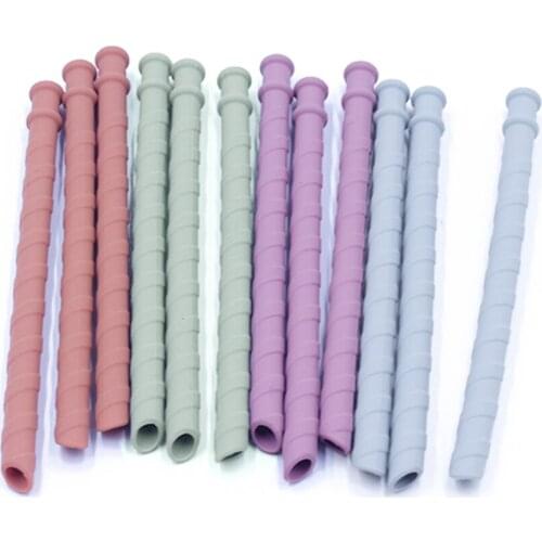 1PC Reusable Baby Food Grade Silicone Straws Spiral Drinking Children Use Birthday Party Bar Club Cup