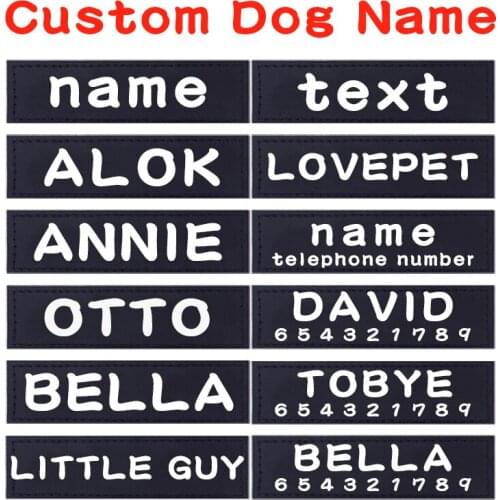 2 Pcs Pu Personalized Dog Tag Dog Name Custom K9 Dog Harness Collar Label Sticker Custom Dog Tag Pet Dog Harness Name Tag