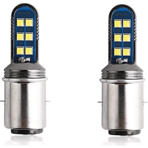 2Pcs LED Motorcycle Ba20d Fog Light P15D Automotive Fog Light No Error 6000k 20w 2000Lm High Bright