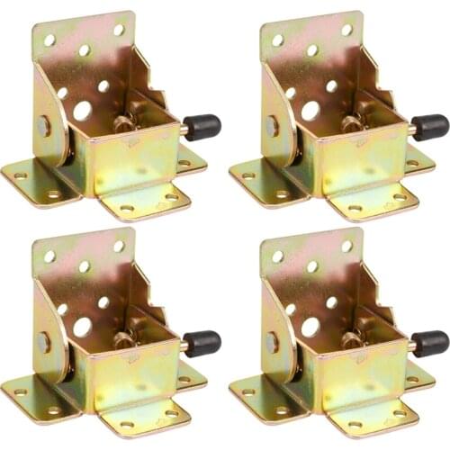 4Pcs/set Iron Locking Folding Table Chair Leg Brackets Hinges for Home Furniture Leg Folding Hinge Bracket Hardware Tool