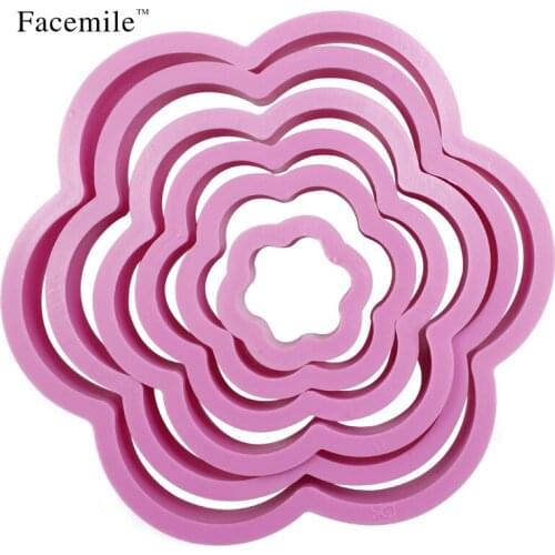 6pcs Plum Blossom Flower Shape cutter bakeware DIY fondant Cake Biscuit Cookie Cutter Decorating Mold baking Tools