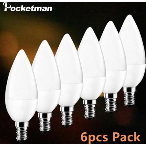 6 Pieces/set Led Light E14 LED Lamp Indoor Warm Cold White Light 5W LED Candle Bulb Low-Carbon Life Home Decor Chandelier