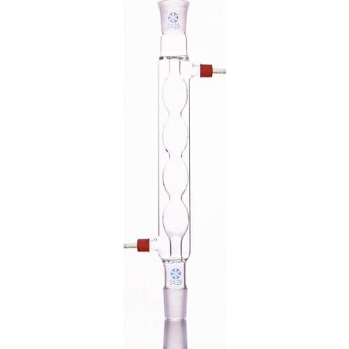 Allihn condenser 250mm 24/29,Condensation length 250mm,Condenser Allihn with bulbed inner tube,Removable small nozzle joint