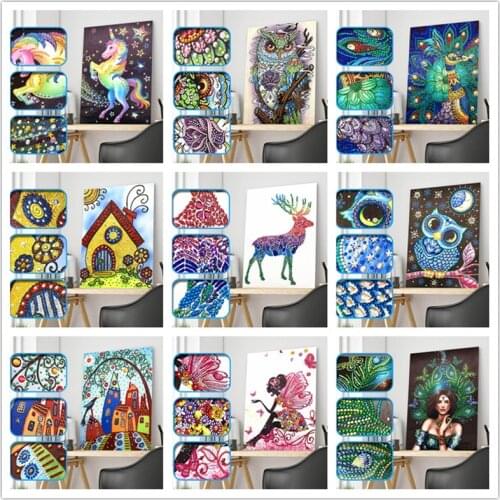 New special shape diamond painting cartoon animal modern pattern DIY 5D part drill cross stitch kit crystal art