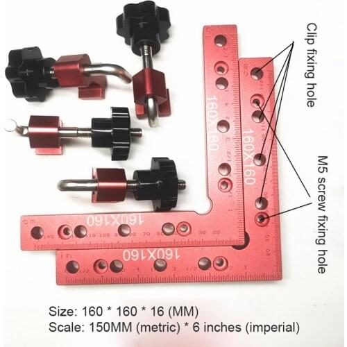 Aluminum Square Right Angle 90 Degree L-shaped Auxiliary Fixture Positioning Panel Fixing Clip Woodworking Carpenter Tools