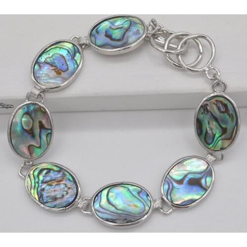 New Zealand Abalone Shell Beads Bracelet Bangle 8" Jewelry For Woman Gift G277
