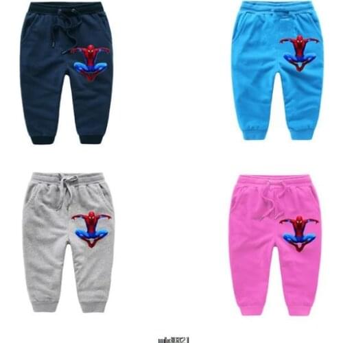 Disney SpiderMan Cross-border Childrens Clothing Childrens Sweaters Pants Two Pieces Of Solid Color Baby Cotton Long Slee