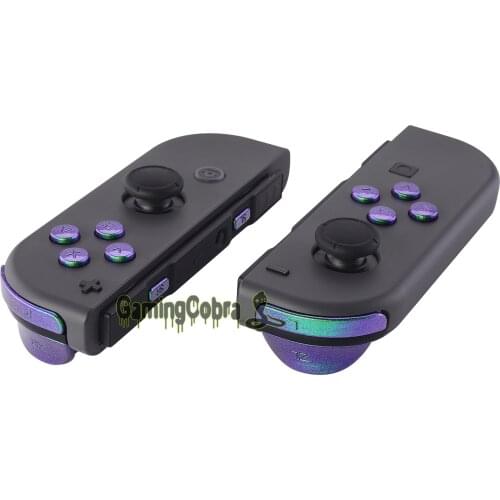 EXtremeRate Green Purple Chameleon Glossy Repair ABXY SR SL L R ZR ZL Trigger Full Set Buttons for Nintendo Switch JoyCon