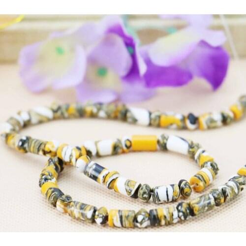 6*9mm Hot Yellow tigers stone Turkey loose DIY beads Jewelry crafts making design 15inch turriform Gifts Round Fitting Female