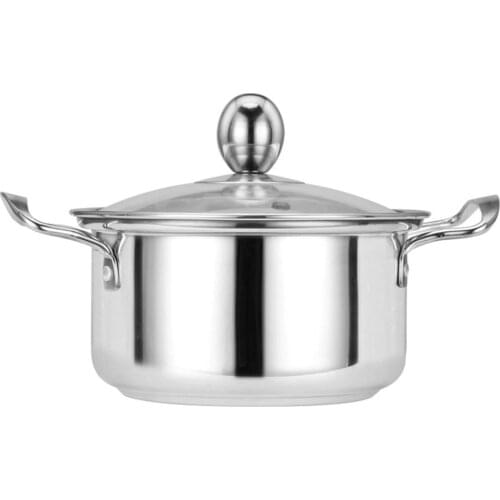 Mini 16CM 1 person Stockpot With Lip Anti-dirty Stainless Steel Soup Pot Shabu Pot Kitchen Cookware Hot