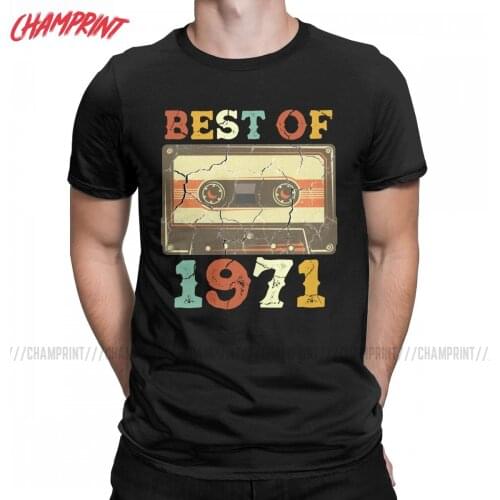 Best 1971 Cassette Mens T Shirts Vintage Retro Vintage Tee Shirt Short Sleeve O Neck T-Shirts Cotton New Arrival Tops