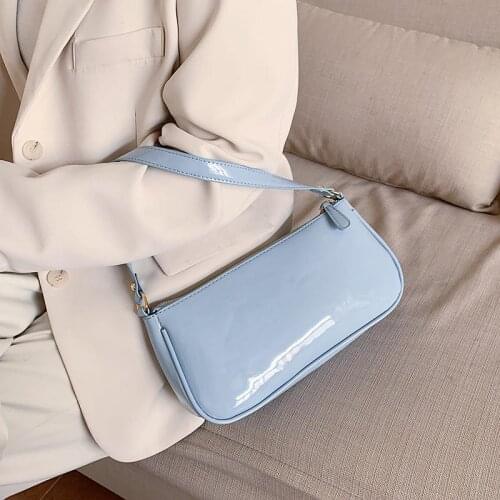 Patent Leather Small Shoulder Bag For Women 2020 Summer Lady Hand Bag Luxury Brand Women Solid Color Handbags and Purses