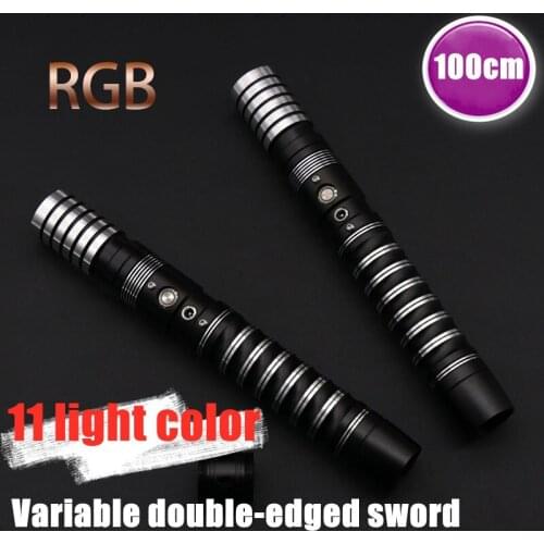 2021 New RGB 11 Color Lightsaber Variable Double-edged Sword Heavy Dueling Metal Handle Change Blaster Boy Toys Gift Laser Sword