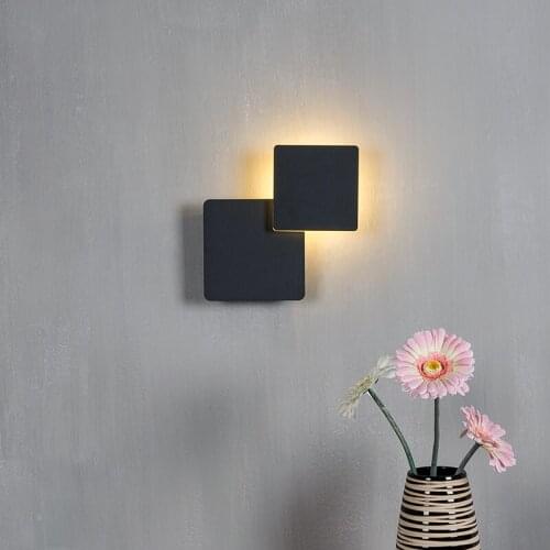 Nordic minimalist bedroom bedside wall lamp led creative living room dining room aisle round adjustable lamps