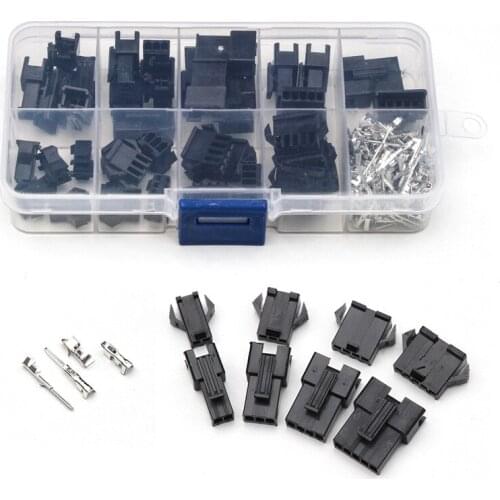 200pcs 2/3/4/5 Pin Black Nylon Housing Terminals Set Male/Female Connectors with Wings/Hooks For Electronics Household Appliance