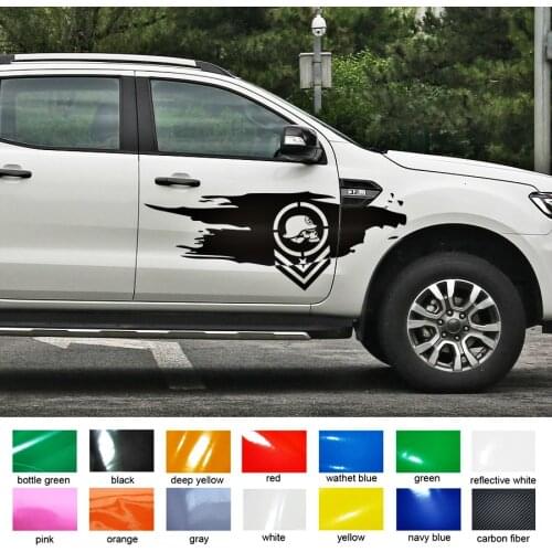 Car decals 2 Pieces SKULL side door graphic vinyl car sticker for pickup jeep or suv customzied