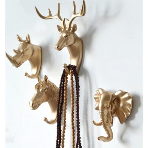 Wall Hanging Hook Deer Antlers Wall Coat Rack For Clothes Self Adhesive Display Racks Key Hanger Wall Storage Horns Hangers