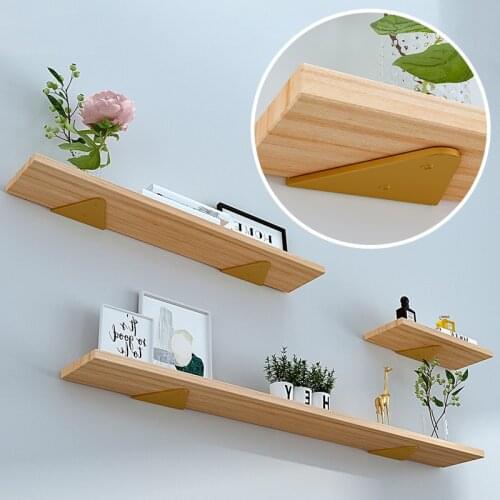 2PCS Wall Mounted Triangle Golden Black White Angle Bracket Bench Table Shelf Corner For Bathroom Bedroom Kitchen Storage Rack