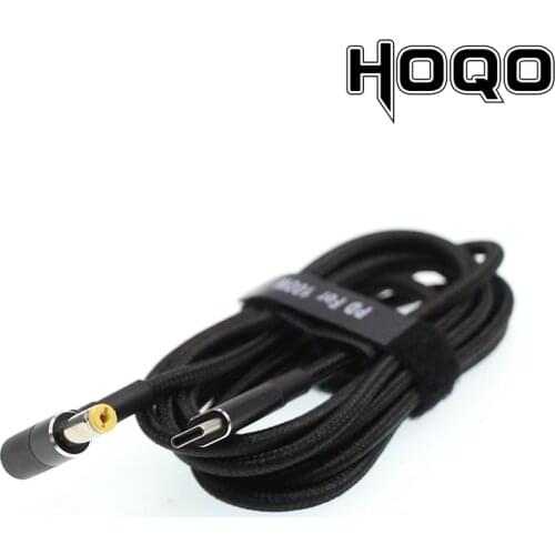 Nylon Braided Sheath PD Power Supply Wiring Type-C To 5.5X1.7 Charging Cord with Built-in E-marker 5A High-power Charging Cable