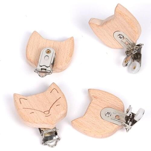 Nipple Chain Accessories BPA Free Cute Modelling Beech Pacifier Clip Small fox-shaped Baby DIY Preferred