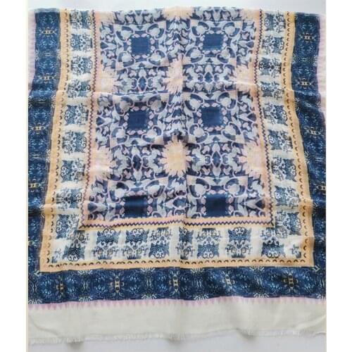 2021 Fashion Newest Vintage Geo Printed Pattern Cotton Voile Scarf Shawls Wraps Hijabs 10pcs/lot