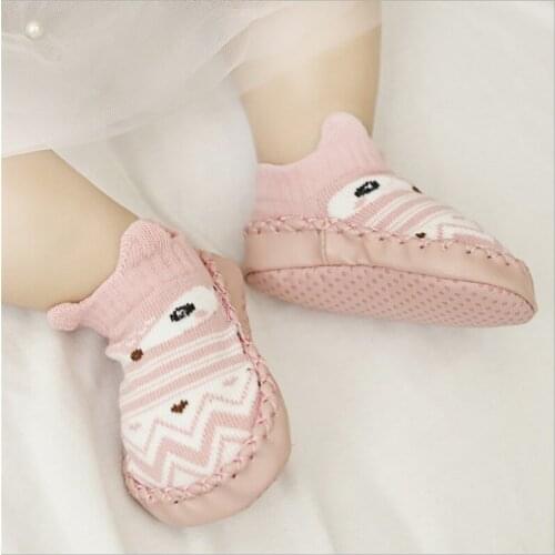 Baby Shoes Soles First Walker Newborn Autumn Winter Toddler Floor Socks Shoes Anti Slip Soft Sole Shoes with Rubber