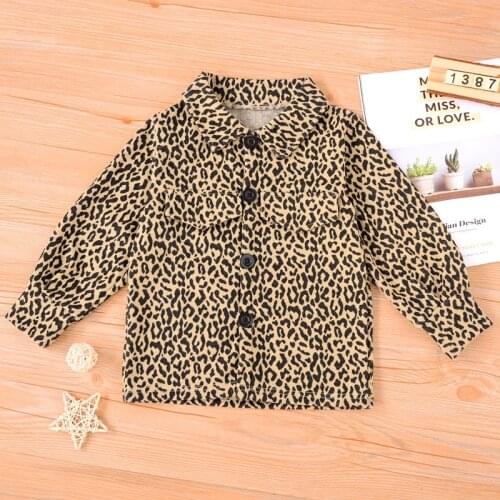 Girls' Single-breasted Stand-collar Leopard Print Jacket Toddler Girl Fall Clothes Kids Jackets for Girls Toddler Winter Clothes