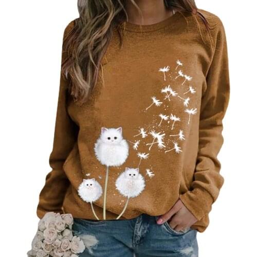Autumn New Style Printed Long-sleeved Round Neck Sweatshirt High Street Fashion Pullover Female Sudadera Mujer Wn