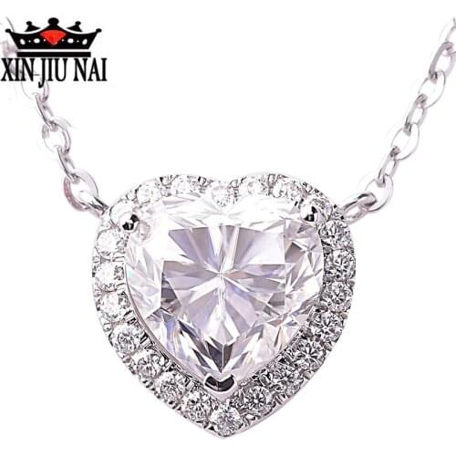 S925 silver plated love necklace pendant micro-inlaid zircon jewelry simple personality item Valentines Day gift