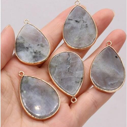 Natural Stone Semi-precious Stones Heart-shaped Glittering Stone Beads DIY Necklace Bracelet Accessories-size 40x40mm