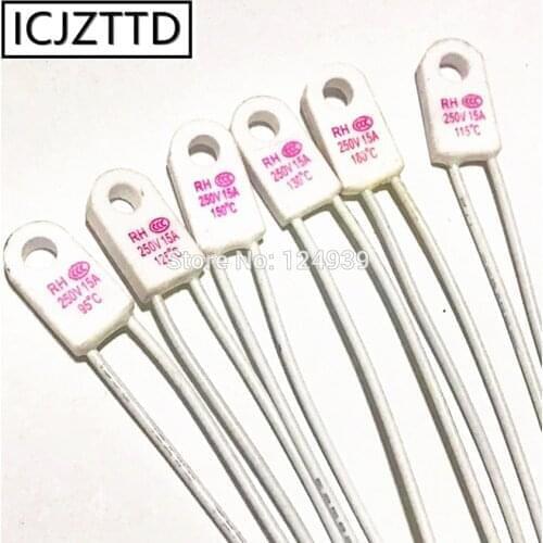 RH CCC 250V 15A 95 Degrees 115 Degrees 125 Degrees 130 Degrees Celsius Temperature fuse Overtemperature protector for hot fuse
