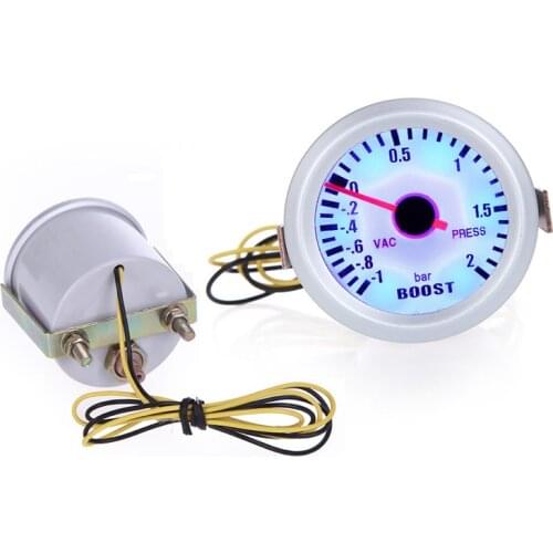 Blue LED Light Professional Turbo Boost Vacuum Press Gauge Meter for Auto Car 2" 52mm -1~2BAR Car Instrument for All Cars