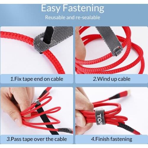 TOPK cable protector Wire Winder Cable Organizer 12.9cm cable management for iphone Huawei Xiaomi usb protector For Micro Type C