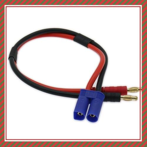 RCAWD 1PCS 300mm Male EC5 Plug And 24K Gold-Plated Male 4.0 Banana Silicone Cable 12awg For Lipo Battery Charger XC0015 RCAWD