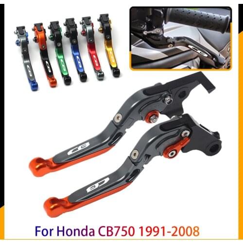With Logo For Honda CB750 1991-2008 2007 2006 2005 Motorcycle CNC Aluminum Folding Extendable Brake Clutch Levers Accessories