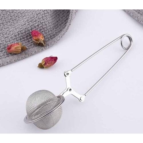 Stainless Steel Tea Infuser Sphere Mesh Tea Strainer Coffee Herb Spice Filter Diffuser Handle Tea Ball Kitchen Accessories