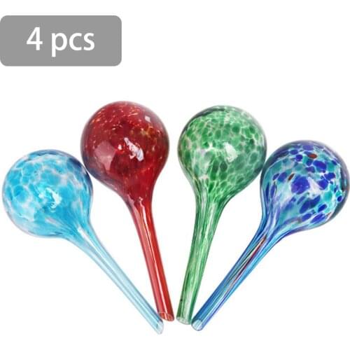 4 Pieces Glass Self Automatic Drip Irrigation Ball Lazy Watering Device Bulbs Globes Plant Flowers Bonsai Waterer For Garden