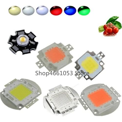 High Power LED Chip 1W 3W 5W 10W 20W 30W 50W 100W COB SMD LED Bead White RGB UV Grow Full Spectrum 1 3 5 10 20 30 50 100 W Watt