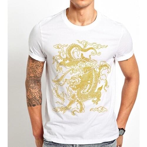 Vintage Chinese Dragon funny t shirt men 2019 summer new white casual homme cool t-shirt