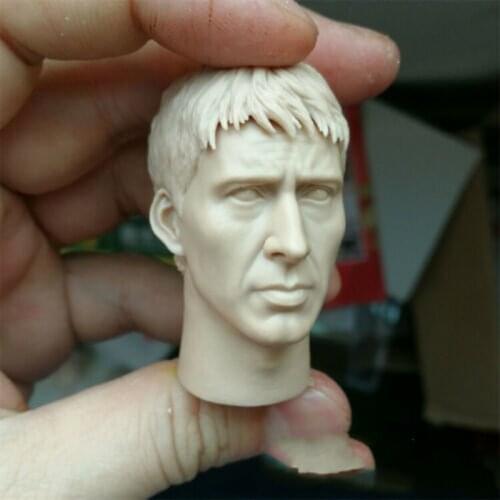 1/6 Unpainted Head Nicolas Cage Head Carving Separable Hair F 12'' Figure Toy