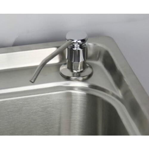 1Pc Kitchen Sink Soap Dispenser Stainless Steel Head ABS Bottle Lotion Liquid Soap Dispenser Kitchen Bathroom Accessories