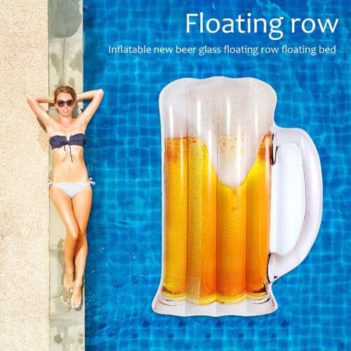 182cm Giant Beach Sea Float Row Beer Inflatable Air Mattress Floating Bed Ride-on Raft Swimming Circle Pool Water Party Toys