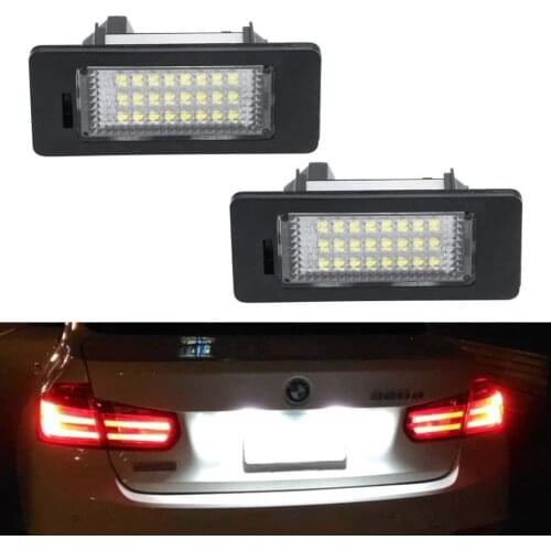 2Pcs Error Free White 24 LED License Number Plate Light Canbus Lamp For BMW E39 M5 E70 E71 X5 X6 M5 E90 E92 E93 M3 E60 E61