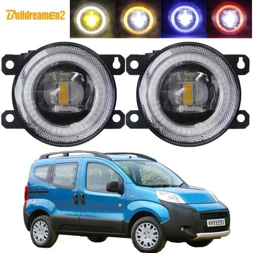2 X Car Front Bumper Fog Light Assembly LED Lens Angel Eye Daytime Running Lamp 30W H11 12V For Peugeot Bipper Tepee 2008-2018