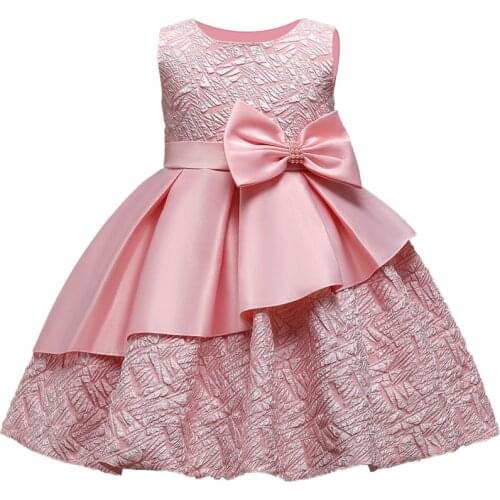2021 summer childrens princess dress bow irregular length birthday dress skirt new puffy girl dress