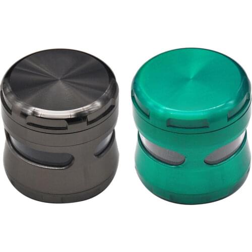 4-layer Visible Weed Grinder Window Zinc Alloy 63MM/2.48inch Tobacco Grass Herb Grinder Blender Herb Crusher Smoking Accessories