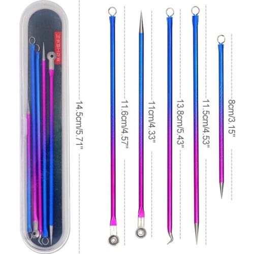 5pcs/set Blackhead Acne Pimple Blackhead Remover Tool Spoon for Face Skin Care Tool Needles Facial Pore Cleaner Tool